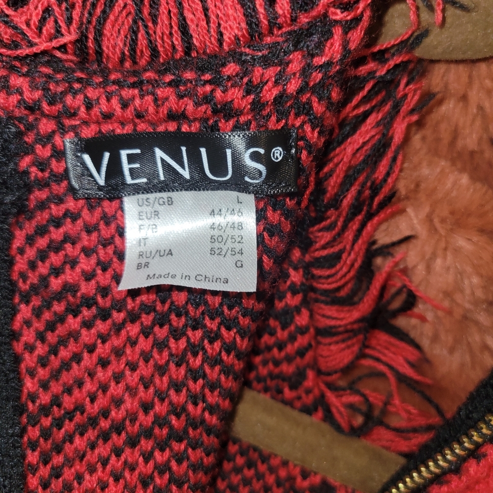 Venus Red/ Black Button Detail Sweater Dress - Picture 6 of 11